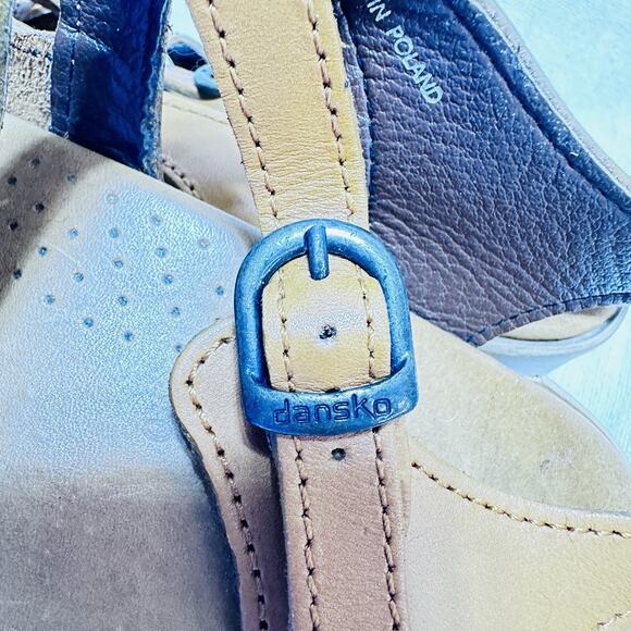 Dansko Women Tan Leather‎ Wedge Slingback Sandals Size 10-10.5 -EU 40 - Picture 5 of 8